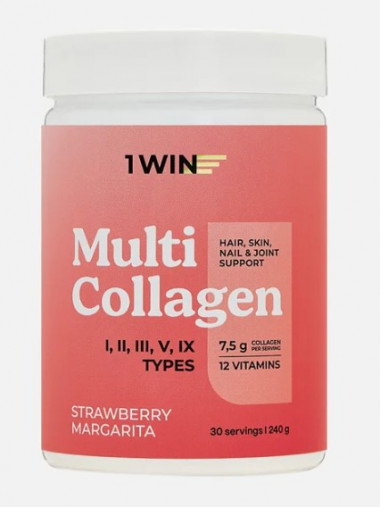 1WIN Коллаген комплекс MULTI, Клубничная Маргарита, 240г, 30пор., бад — 65fit