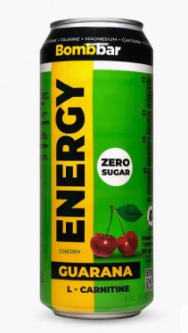 ТМ Bombbar Напиток безалкогольный тонизирующий газированный «L-Карнитин с гуараной» со вкусом вишни 450мл — 65fit