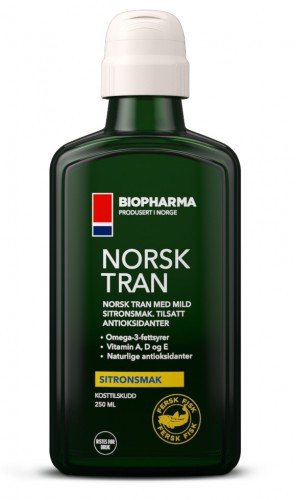Norsk Tran Omega-3 со вкусом Лимона 250мл, BioPharma — 65fit