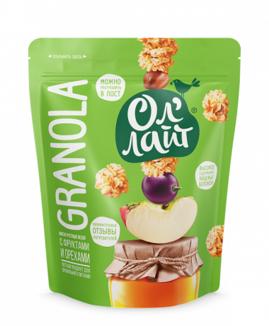 Запеченная гранола (мюсли) с фруктами и орехами 280гр, Ол'Лайт — 65fit