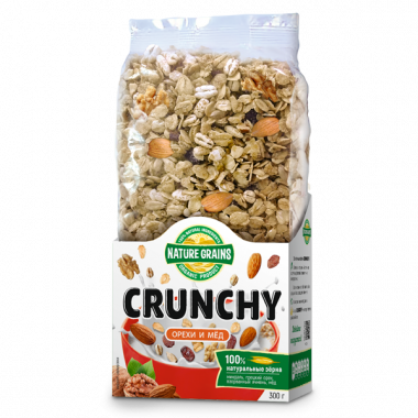 Завтраки сухие с орехами и медом 300гр, Crunchy — 65fit
