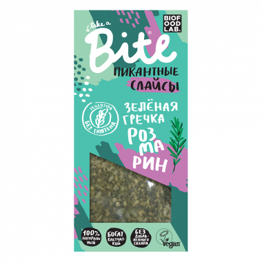BITE Слайсы пряные из зеленой гречки с розмарином и томатами 100г — 65fit