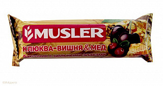 MUSLER Батончик мюсли "Клюква, вишня и мёд" 30г фото 1 — 65fit