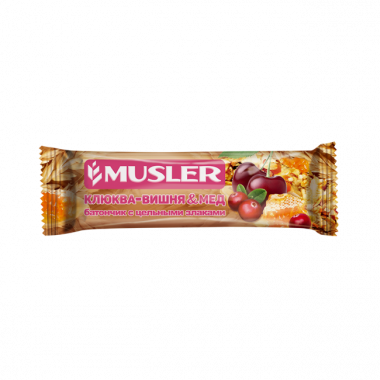 MUSLER Батончик мюсли &quot;Клюква, вишня и мёд&quot; 30г — 65fit