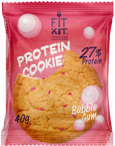 FIT KIT Protein Cookie Бабл Гам 40г/24 фото 1 — 65fit