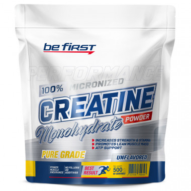 Creatine powder 500гр (пакет) без вкуса BE FIRST — 65fit