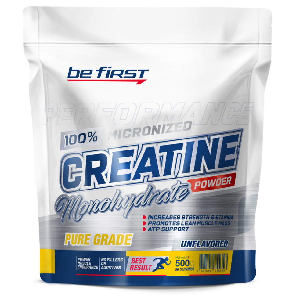Creatine powder 500гр (пакет) без вкуса BE FIRST фото 1 — 65fit