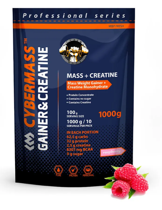 #Cybermass Gainer+Creatine Малина 1000g фото 1 &mdash; 65fit