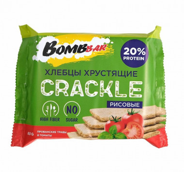 BOMBBAR Хлебцы хрустящие рисовые &quot;Томаты и Прованские травы&quot; 60г — 65fit
