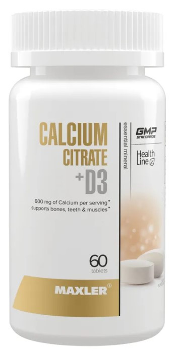 #MAXLER Calcium Citrate+ D3 60 tabs — 65fit