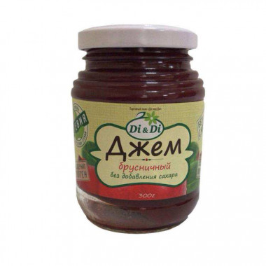 Di&amp;Di Джем брусничный без сахара, горячего розлива 300г — 65fit
