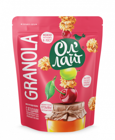Запеченная гранола (мюсли) с ягодами 280гр, Ол'Лайт — 65fit