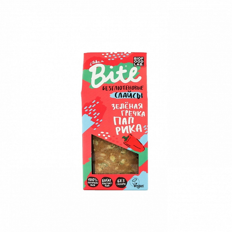 BITE Слайсы пряные из зеленой гречки с паприкой 100г фото 1 — 65fit