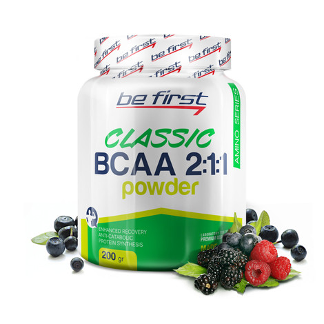 Аминокислоты BCAA 2:1:1 Classic Powder Лесные ягоды 200 гр, BE FIRST фото 1 — 65fit
