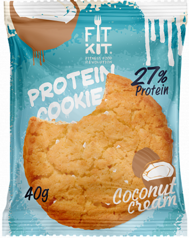 FIT KIT Protein Cookie Кокосовый крем 40г/24 — 65fit