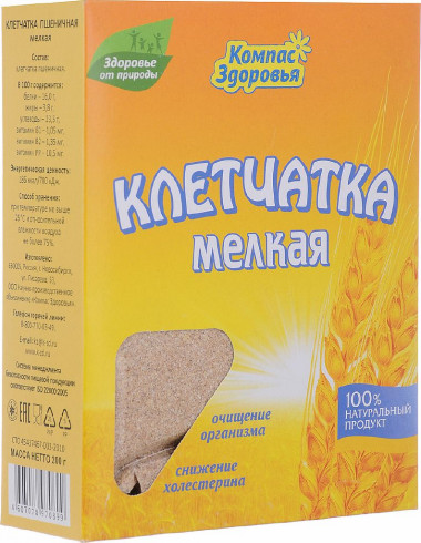 КОМПАС ЗДОРОВЬЯ Клетчатка пшеничная мелкая 200г — 65fit