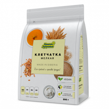 КОМПАС ЗДОРОВЬЯ Клетчатка пшеничная мелкая 200г — 65fit