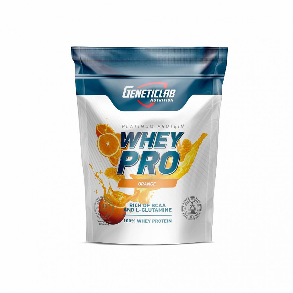 WHEY PRO Апельсин 1000g, GeneticLab фото 1 — 65fit
