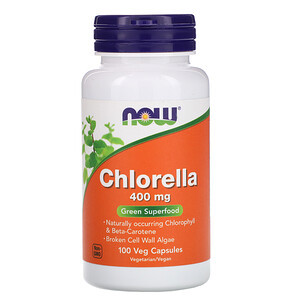 NOW Chlorella 400 mg 100 Veg Capsules — 65fit