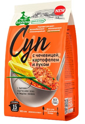 BIONOVA Смесь для приготовления супов, гарниров "С чечевицей, картофелем и луком" 250г фото 1 — 65fit