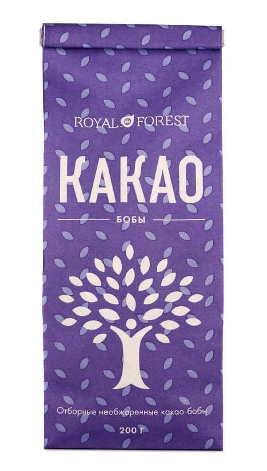 Какао-бобы 200гр, Royal Forest фото 1 — 65fit