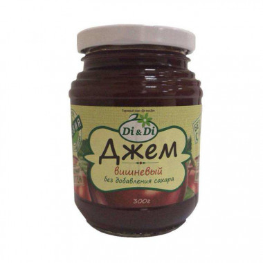 Di&amp;Di Джем вишневый без сахара, горячего розлива 300г — 65fit