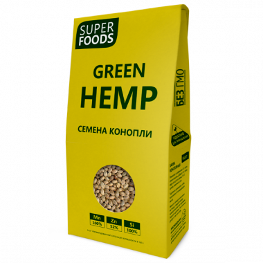 SUPER FOODS Green Hemp seeds (семена конопли) 150г — 65fit