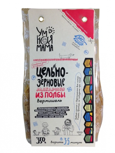 УМНАЯ МАМА Макароны из полбы &quot;Вермишель&quot; 350г — 65fit
