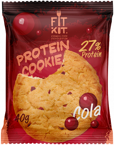 FIT KIT Protein Cookie Кола 40г/24 фото 1 — 65fit