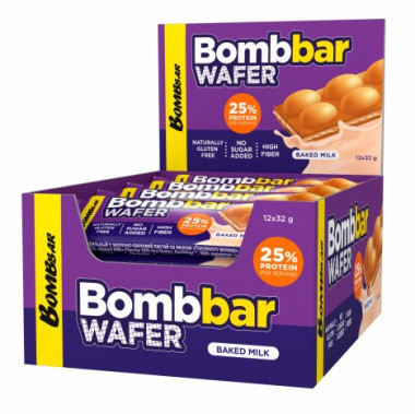 BOMBBAR Батончик вафельный с молочно-ореховой пастой "Топленое молоко" 32/20 &mdash; 65fit