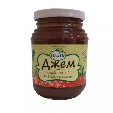 Di&amp;Di Джем клубничный без сахара, горячего розлива 300г — 65fit