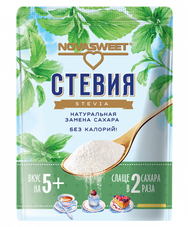 Подсластитель СТЕВИЯ (в порошке) 200г, Novasweet — 65fit
