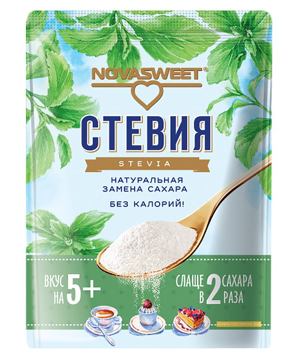 Подсластитель СТЕВИЯ (в порошке) 200г, Novasweet фото 1 — 65fit