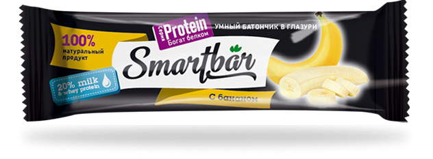 SMARTBAR Батончик в глазури Protein "Банан" 40г фото 1 — 65fit