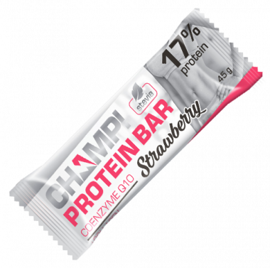 Батончик протеиновый Клубничный 45гр, Champ — 65fit