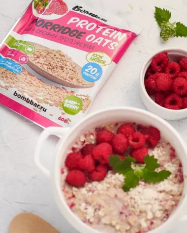 BOMBBAR Овсяная каша быстрого приготовления &quot;Малина&quot; 60г — 65fit