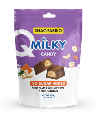 SNAQ FABRIQ Молочный шоколад с молочно-ореховой пастой, вафлей и фундуком 130г/15 — 65fit