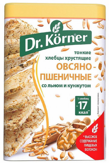 Хлебцы&quot;Овсяно-пшеничные&quot;100гр, Dr. Korner — 65fit