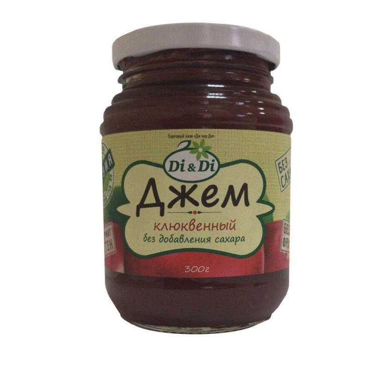 Di&Di Джем клюквенный без сахара, горячего розлива 300г фото 1 — 65fit