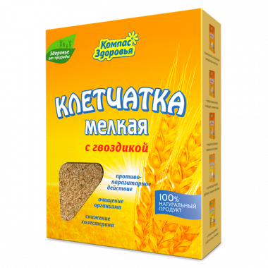 КОМПАС ЗДОРОВЬЯ Клетчатка пшеничная мелкая с гвоздикой 200г — 65fit