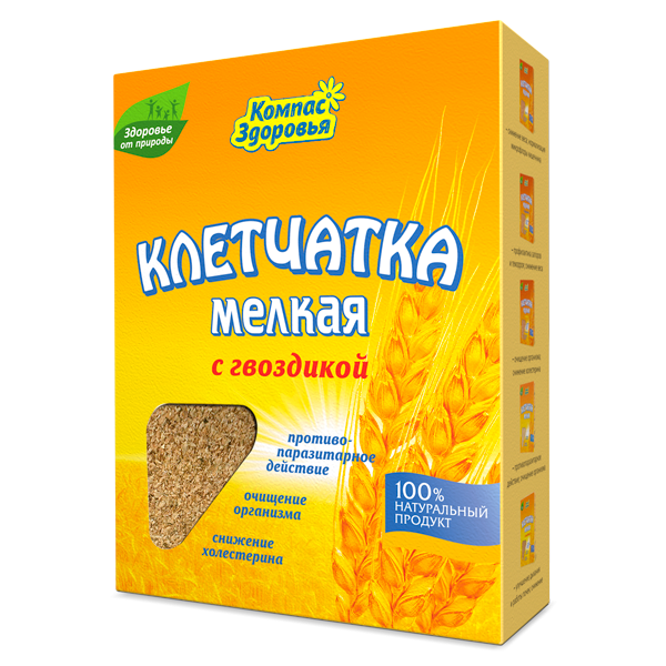 КОМПАС ЗДОРОВЬЯ Клетчатка пшеничная мелкая с гвоздикой 200г фото 1 — 65fit
