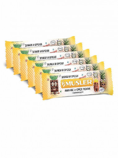 MUSLER Батончик мюсли &quot;Ананас, орех пекан с шоколадом&quot; 30г — 65fit
