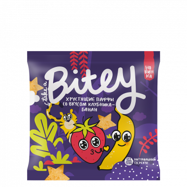 BITEY Паффы хрустящие со вкусом «Клубника-банан» 20г — 65fit