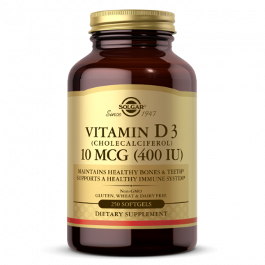 SOLGAR Vitamin D3 (Cholecalciferol) 10 MCG (400 IU) 100 Softgels — 65fit
