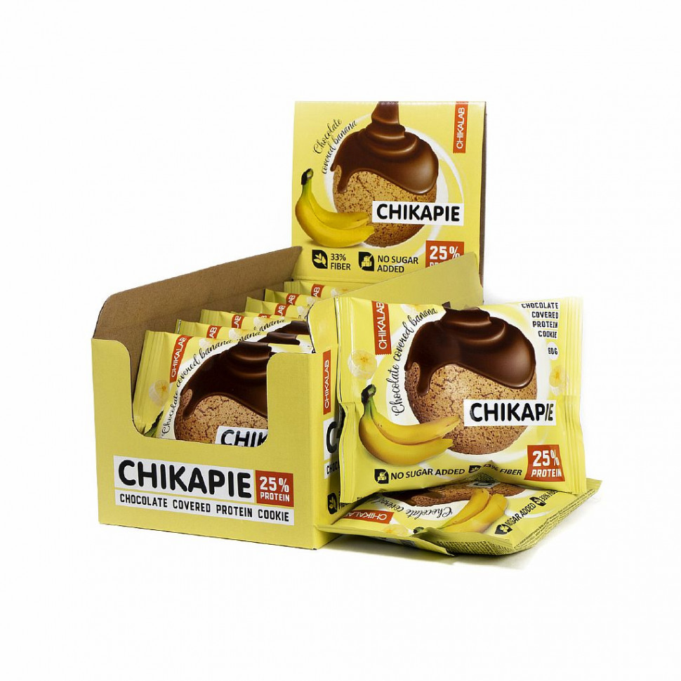 CHIKALAB Chikapie Печенье глазированное "Банан в шоколаде" 60г фото 1 — 65fit