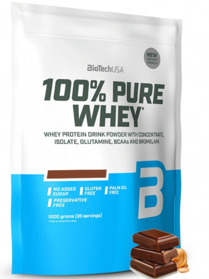 #BioTech Pure Whey 1000g (Шоколад Арахисовое масло) фото 1 — 65fit