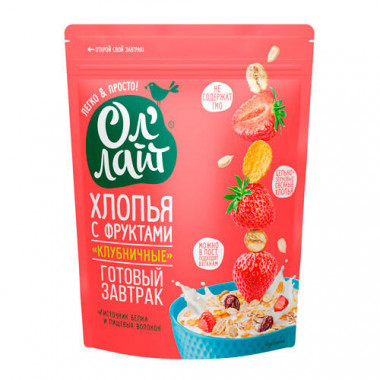 #Ол'Лайт® Хлопья с фруктами Клубника 300гр — 65fit