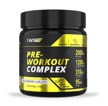 1WIN Предтрен Pre-workout, Голубика-Дыня, 35 порций, спп — 65fit