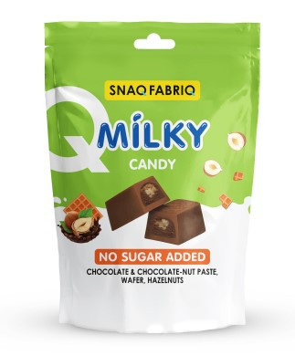 SNAQ FABRIQ Молочный шоколад с шоколадно-ореховой пастой, вафлей и фундуком 130г/15 — 65fit