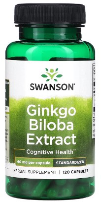 #Swanson Ginkgo Biloba Extract - Standardized 60 mg 120 Caps — 65fit
